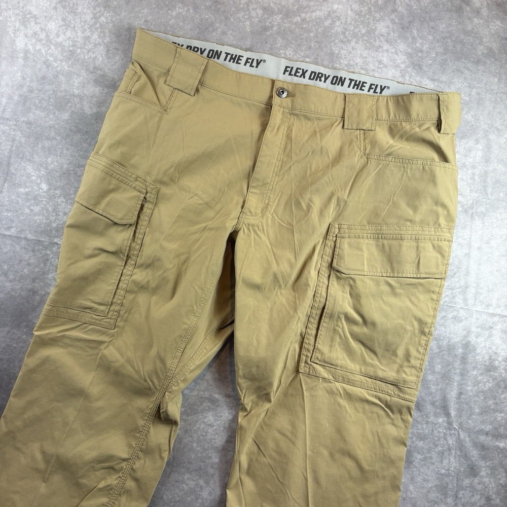 Duluth Trading Co Pants Men's 44x28 Tan Flex Dry On The Fly Relaxed Fit Cargo